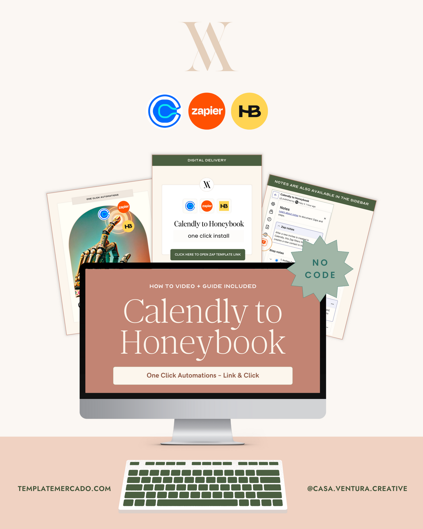 Calendly to Honeybook - One Click Automation - Casa Ventura Creative Studio