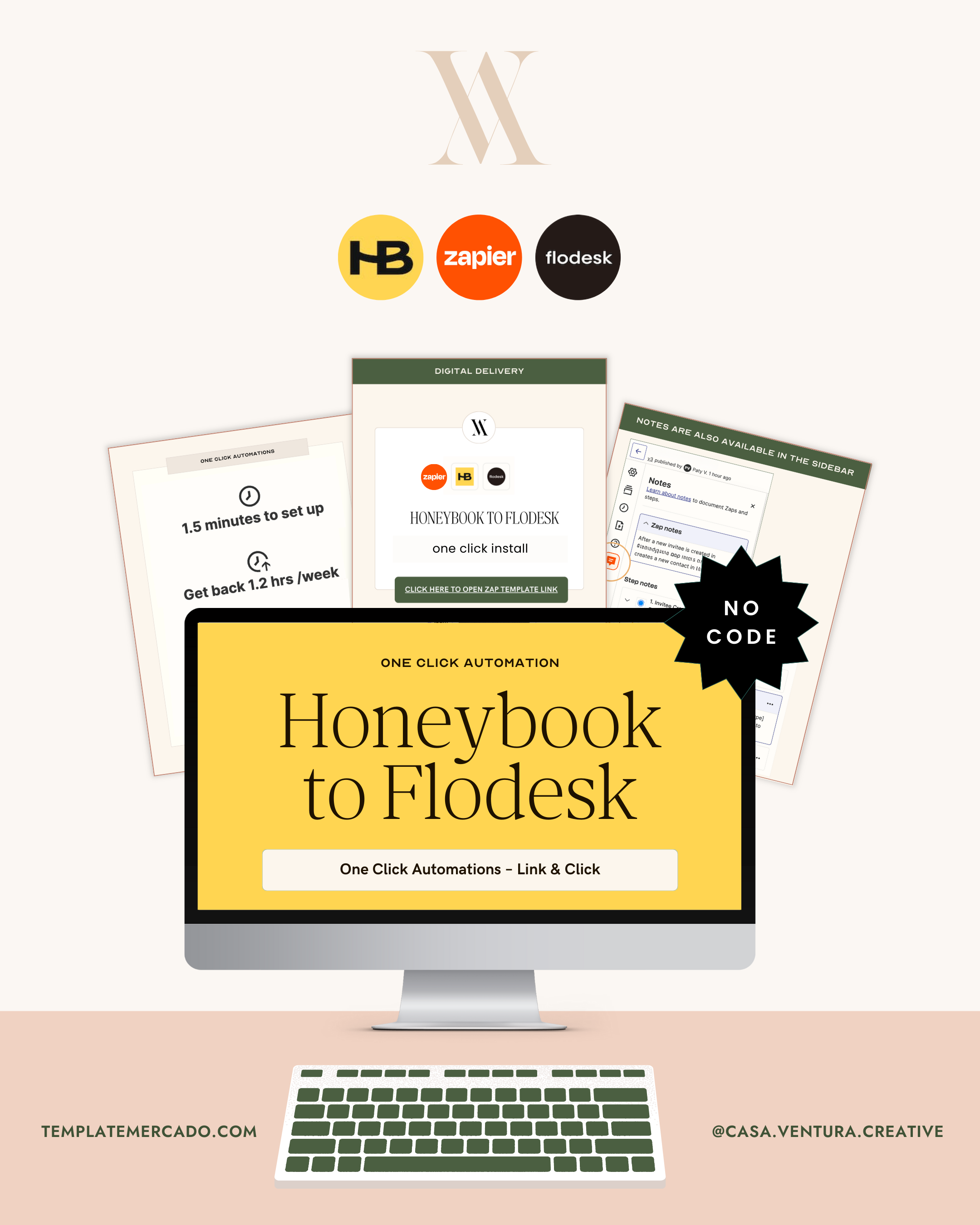 Honeybook to Flodesk – One Click Automation - Casa Ventura Creative Studio