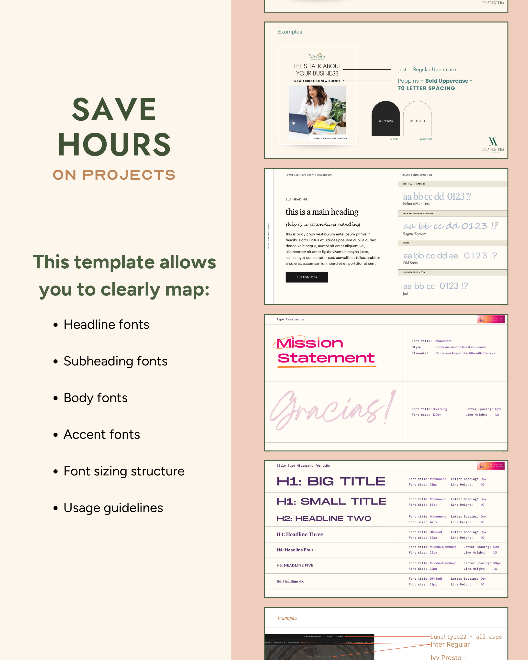 Typography System Pro | Canva Font Hierarchy + Brand Type Guide for Designers